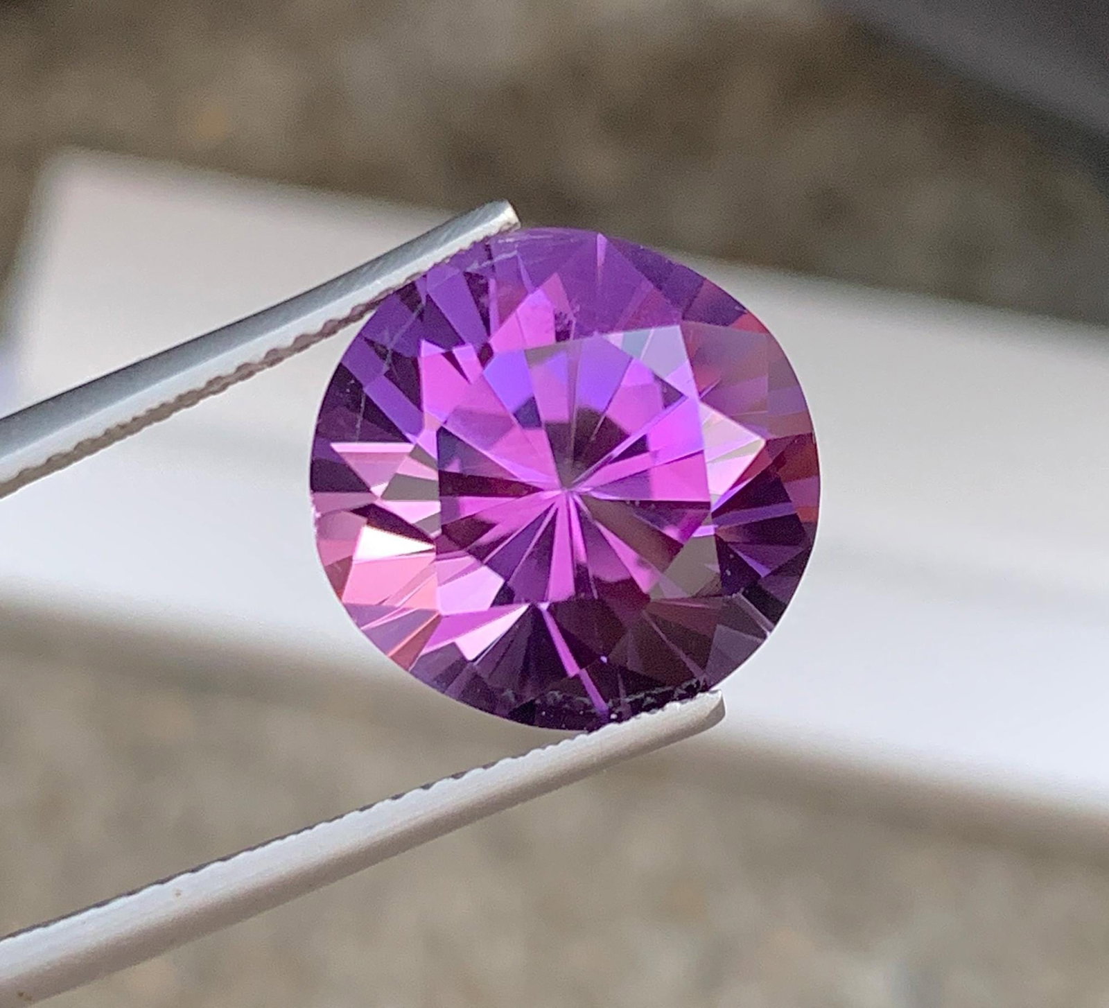 Natural Amethyst Gemstone: 9.49 Carat, Round Fancy Cut, February Birthstone - 3