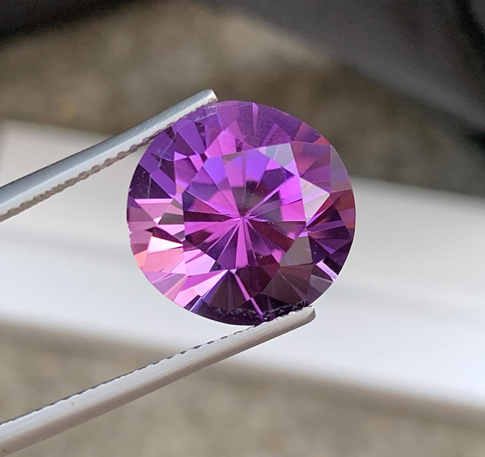 Natural Amethyst Gemstone: 9.49 Carat, Round Fancy Cut, February Birthstone - 4