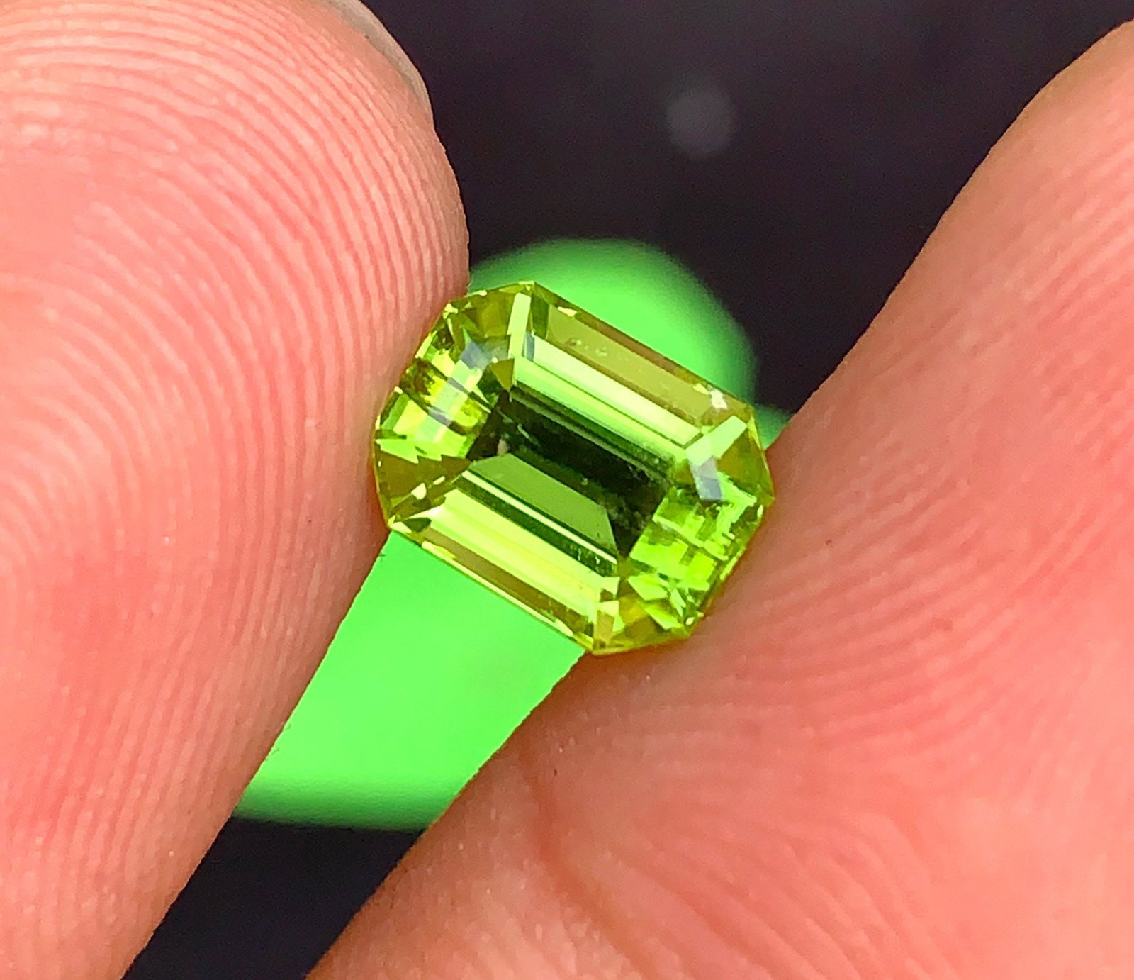 Natural Emerald Cut Peridot Gemstone: August Birthstone, Pakistan Origin - 2