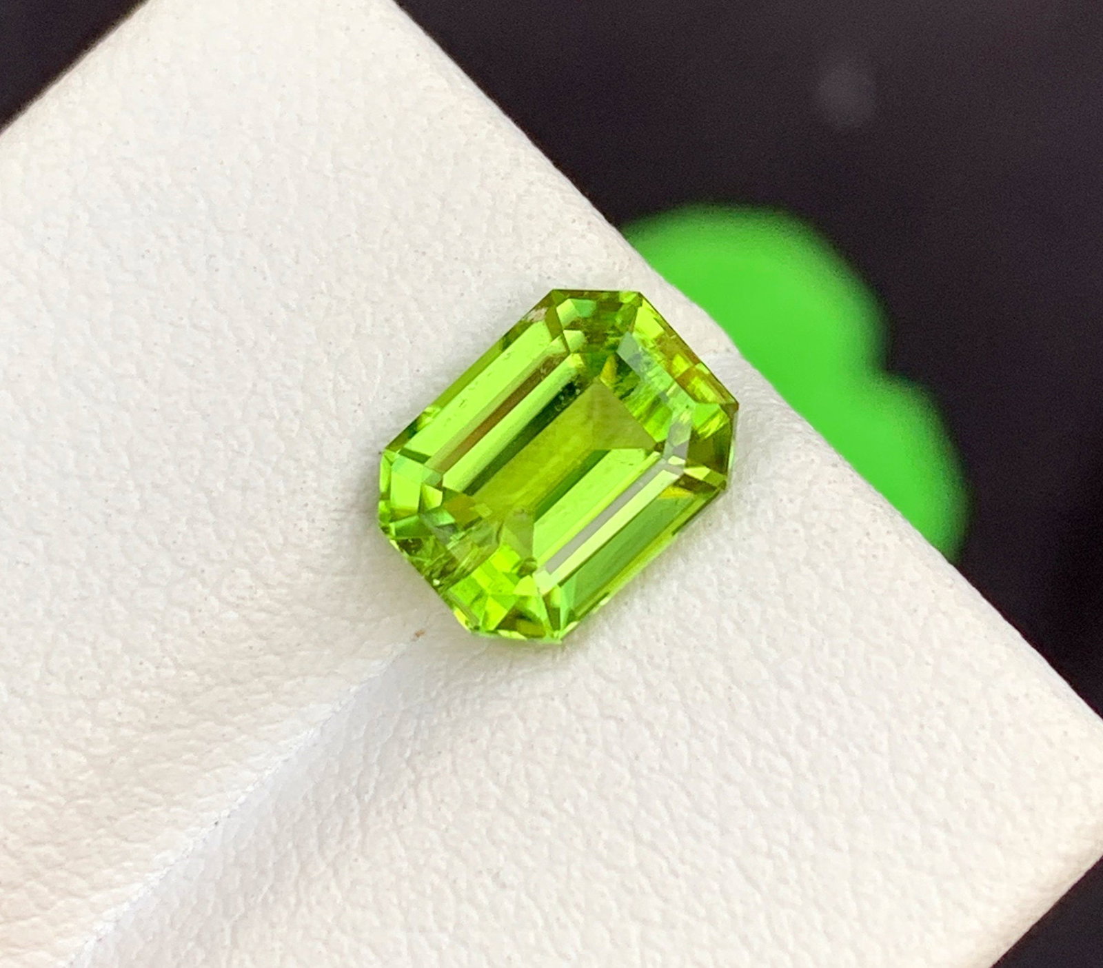 Natural Emerald Cut Peridot Gemstone: August Birthstone, Pakistan Origin - 3