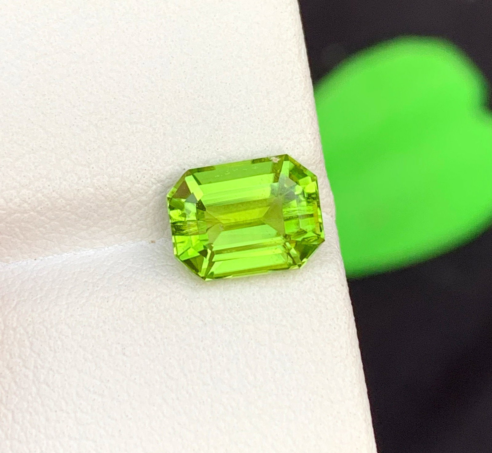 Natural Emerald Cut Peridot Gemstone: August Birthstone, Pakistan Origin - 4