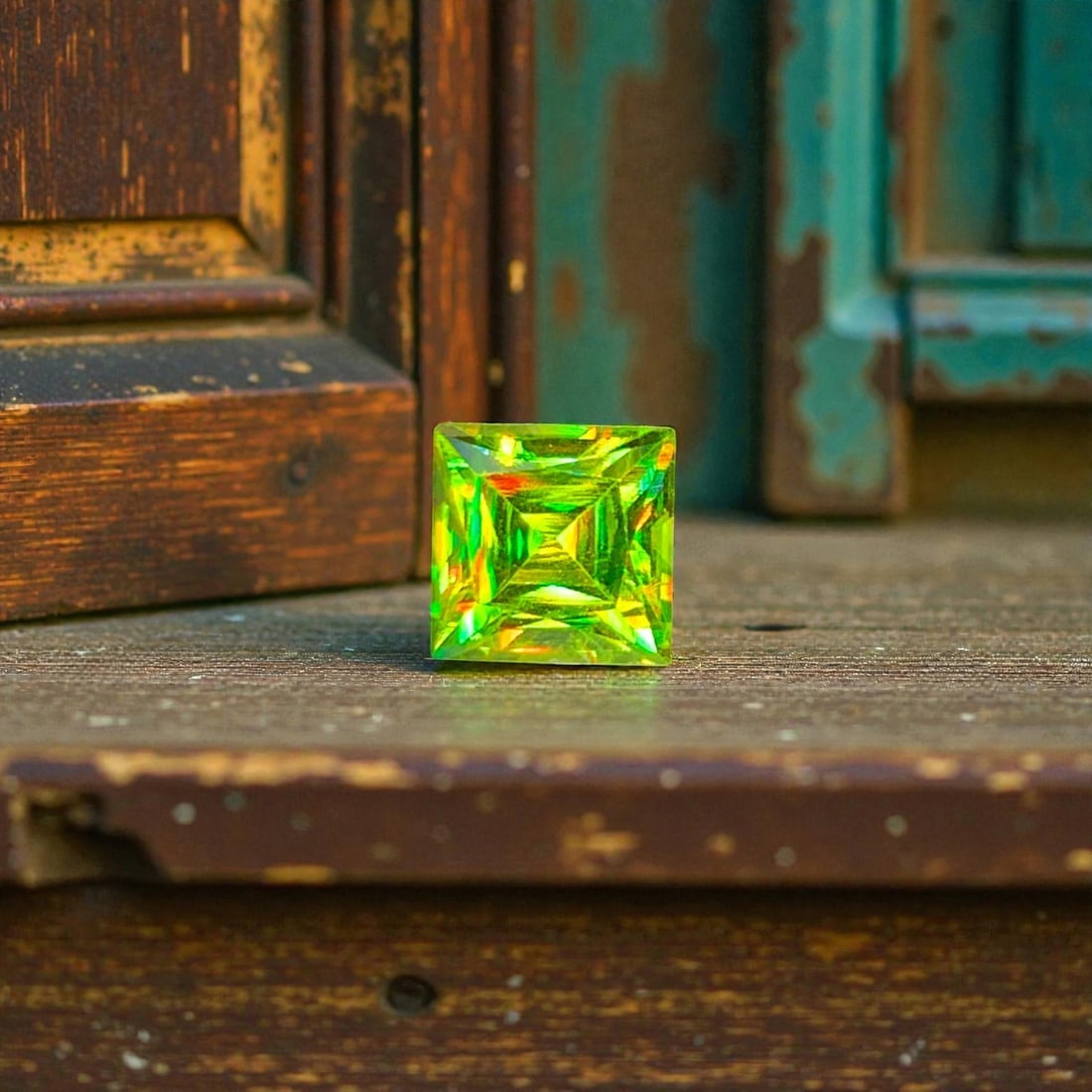 Yellowish Green Sphene Ring Stone, Natural Sphene Titanite Gemstone (1 of 5)