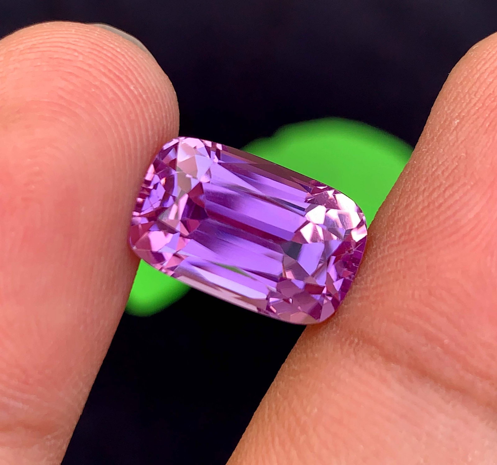 Pink Kunzite Gemstone: 13.05 Carat Faceted Cushion Cut, November Birthstone - 4