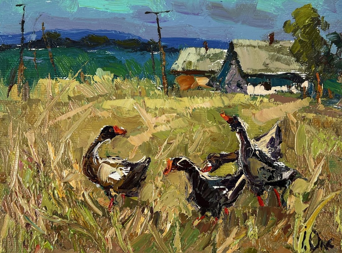 Oil painting Edge of the Village Oksana Ivanyuk - 3