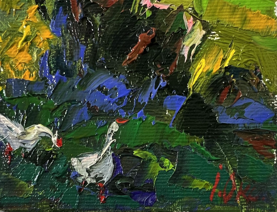 Oil painting Geese under the trees Oksana Ivanyuk - 5