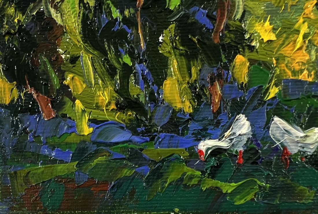 Oil painting Geese under the trees Oksana Ivanyuk - 6