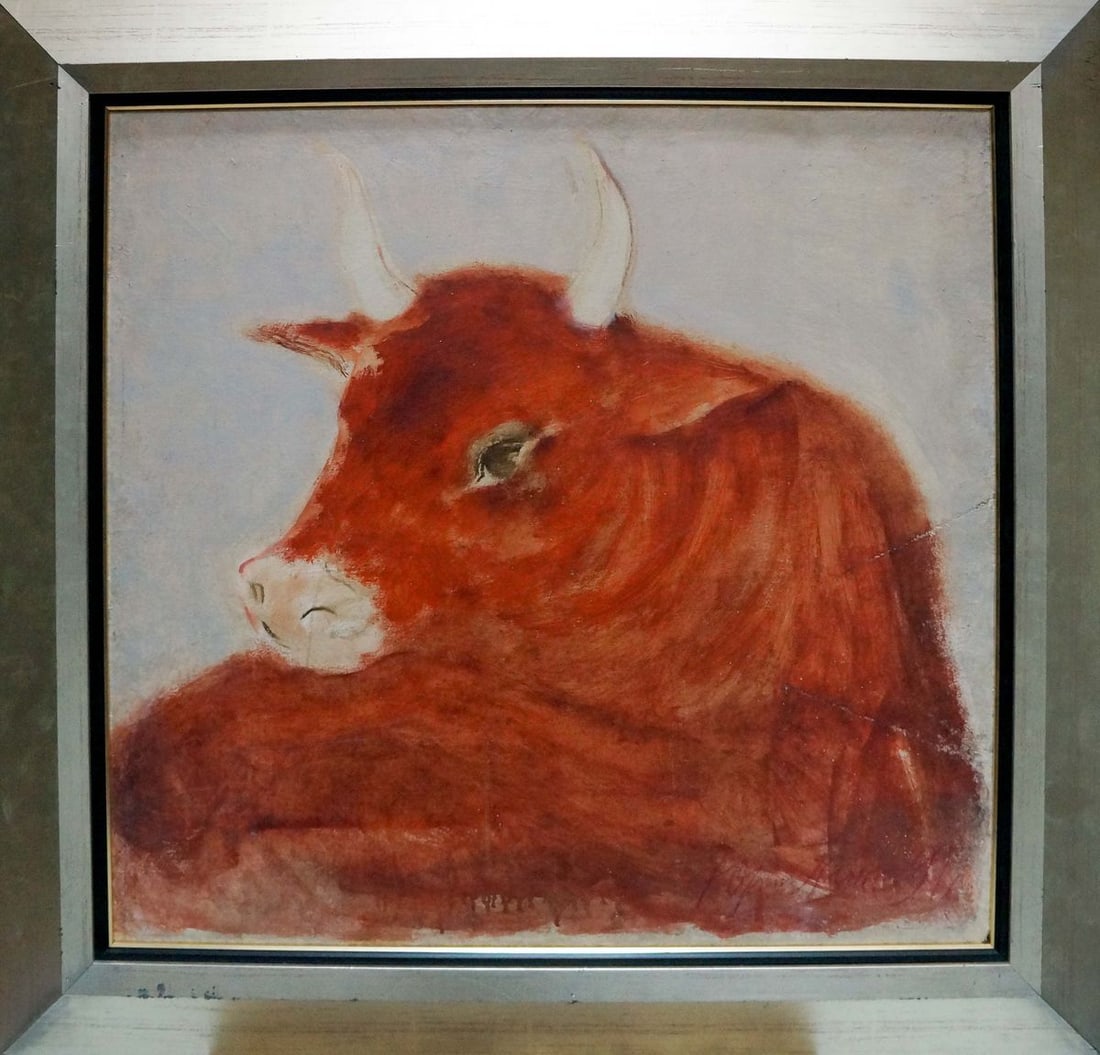 Oil painting Bull Yuri Anatolievich Pliss: Title: Oil painting Bull Yuri Anatolievich Pliss Description: NoVern 1438 *** ABOUT THIS PAINTING *** * TITLE: "Bull" * ARTISTS: Yuri Anatolievich Pliss * SIZE: 58.5x61.5 cm/'23.03x24.21 inches' * MED