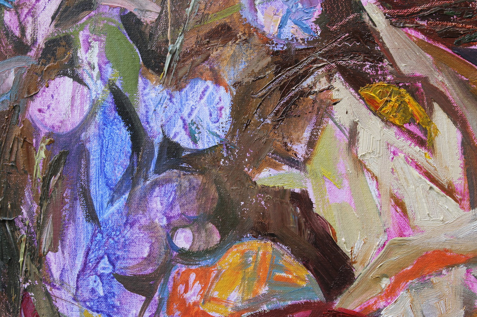Oil acrylic painting Still life with a basket Maria Voloschak - 3