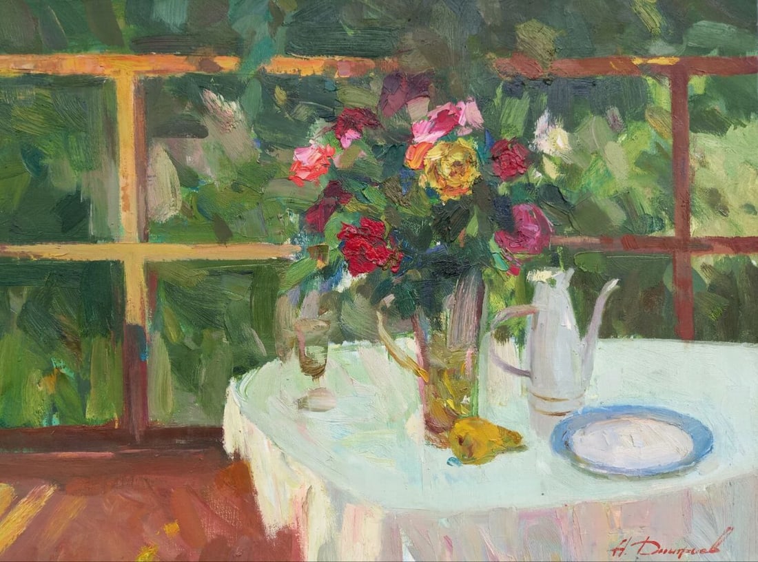 Oil painting Evening Alex Ditriev: Title: Oil painting Evening Alex Ditriev Description: 489AD Painter: Alex Ditriev S?ze:60x80 cm/ 23.62x31.49 inches Components: oil, canvas Original painting from our collection ERA: 2018 Short inform