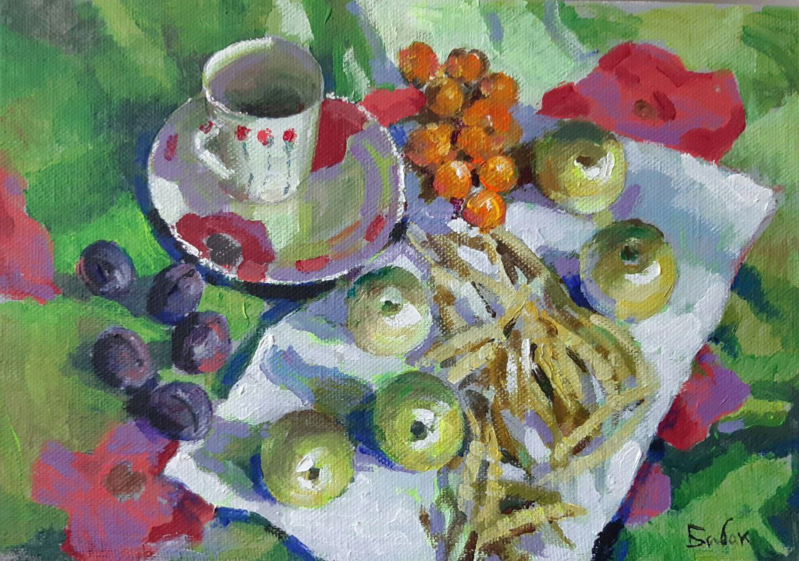 Oil painting Still life with fruits Vyacheslav Petrovich Babac: Title: Oil painting Still life with fruits Vyacheslav Petrovich Babac Description: 179BA Painter: Vyacheslav Petrovick Babac S?ze: 35x50 cm/13,78x19,68 inches Component: Oil, canvas Original painting 