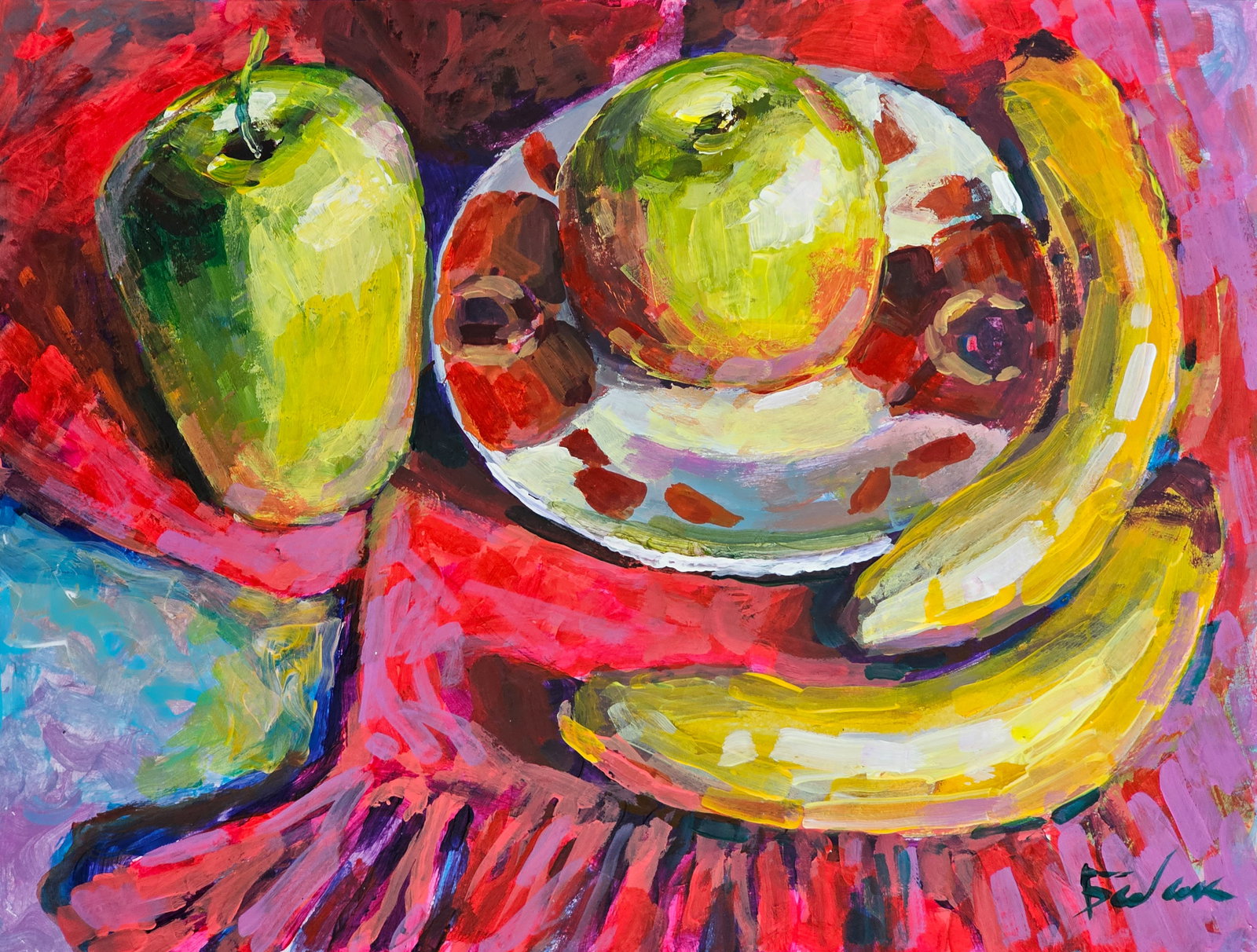 Oil painting Easter fruits Vyacheslav Petrovich Babac: Title: Oil painting Easter fruits Vyacheslav Petrovich Babac Description: 208BA Painter: Vyacheslav Petrovick Babac S?ze: 22x29 cm/ 8.66x11.41 inches Component: oil, cardboard Original painting from o