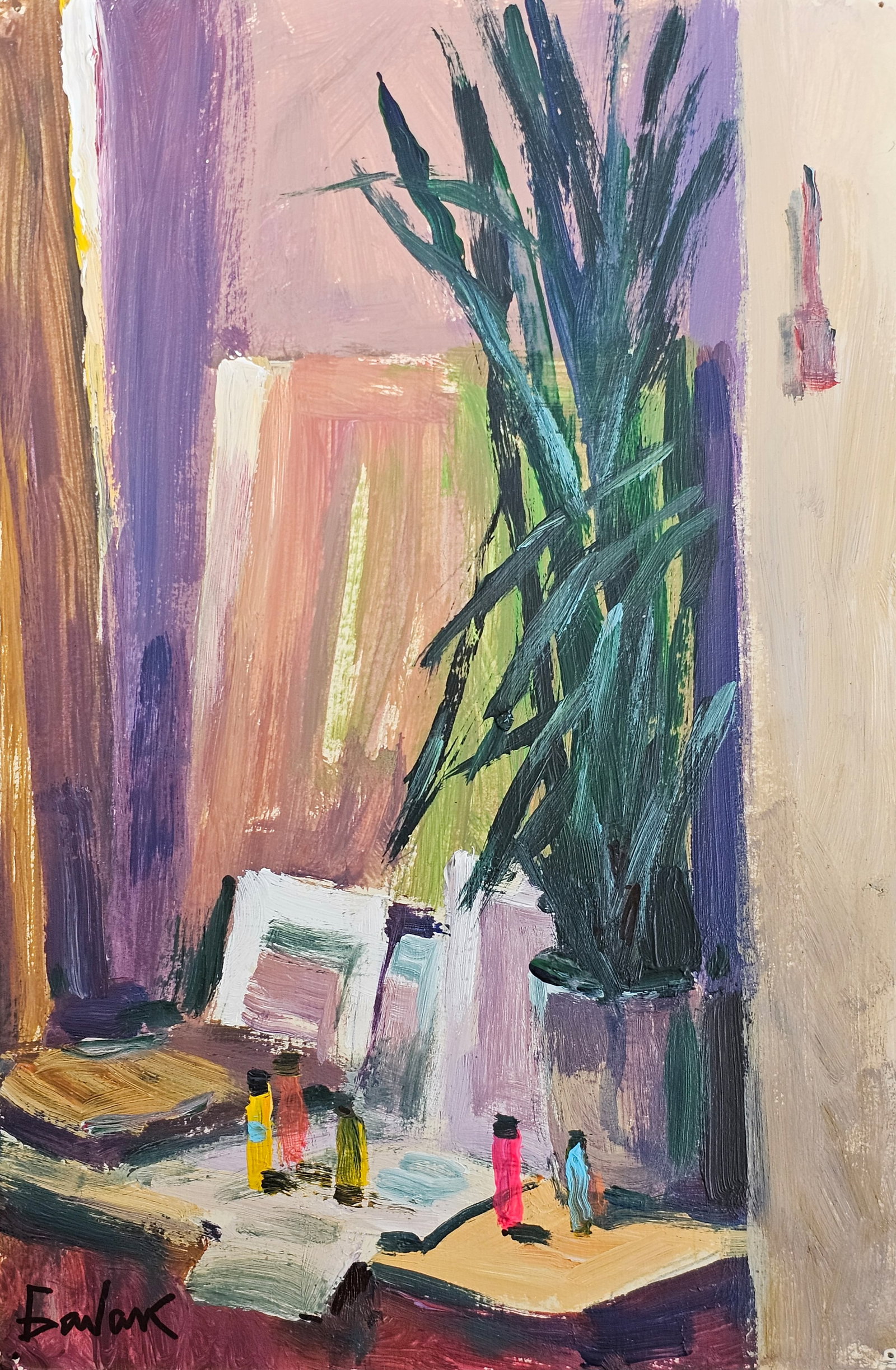 Acrylic painting A corner of the workshop Vyacheslav Petrovich Babac: Title: Acrylic painting A corner of the workshop Vyacheslav Petrovich Babac Description: 376BA Painter: Vyacheslav Petrovick Babac S?ze: 29x19 cm/ 11.41x7.48 inches Components: Acrylic, cardboard Orig