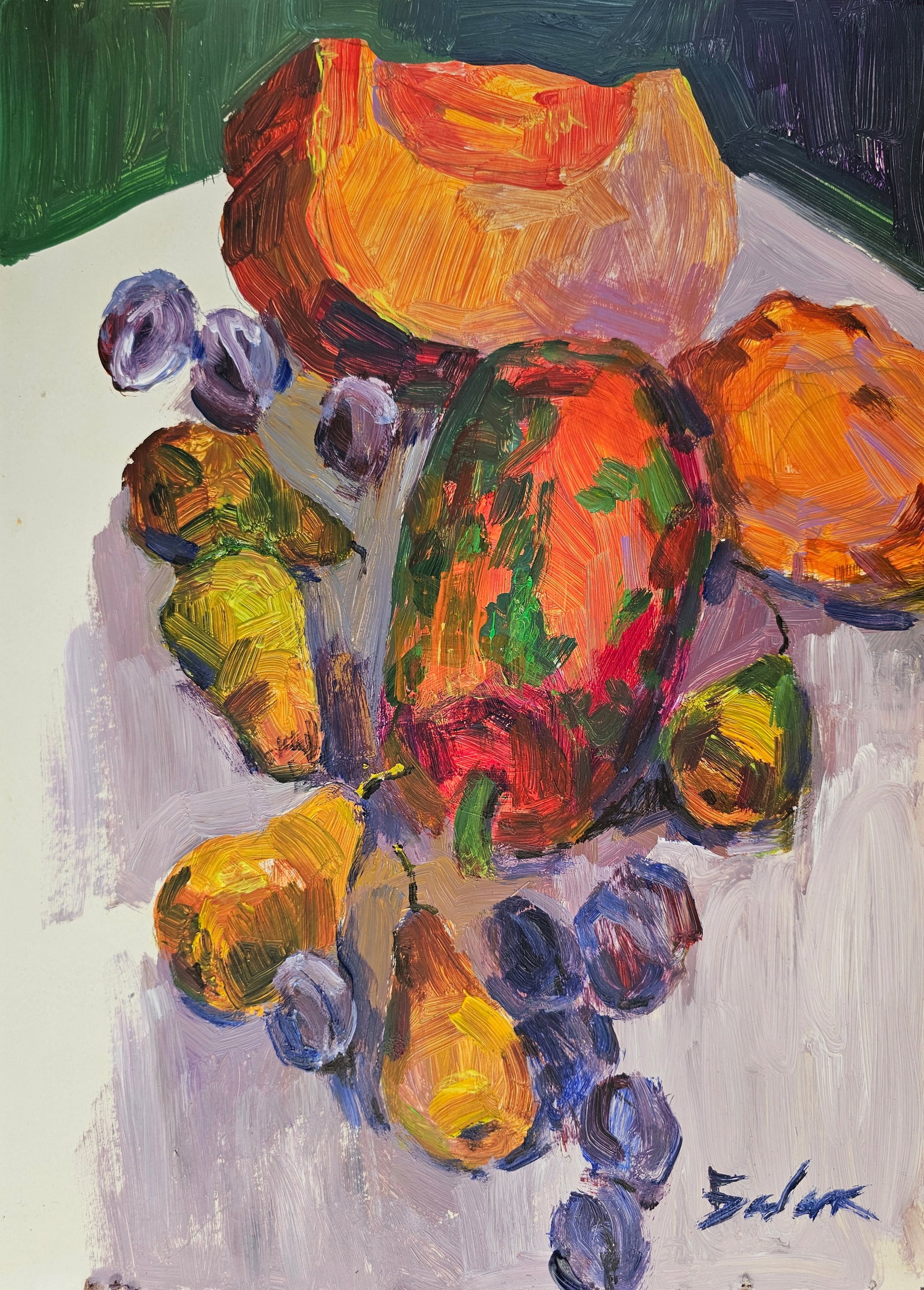 Acrylic painting Autumn vegetables Vyacheslav Petrovich Babac: Title: Acrylic painting Autumn vegetables Vyacheslav Petrovich Babac Description: 421BA Painter: Vyacheslav Petrovick Babac S?ze: 44x34 cm/ 17.32x13.38 inches Components: Acrylic, cardboard Original p