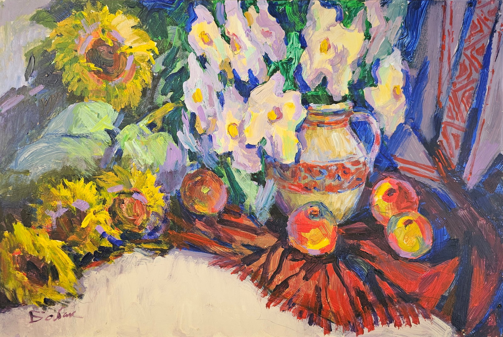Acrylic painting still life Vyacheslav Petrovich Babac: Title: Acrylic painting still life Vyacheslav Petrovich Babac Description: 429BA Painter: Vyacheslav Petrovick Babac S?ze: 40x60 cm/ 15.74x23.62 inches Components: Acrylic, fiberboard Original paintin