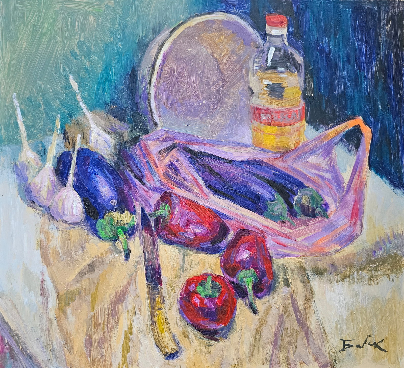 Acrylic painting still life Vyacheslav Petrovich Babac: Title: Acrylic painting still life Vyacheslav Petrovich Babac Description: 435BA Painter: Vyacheslav Petrovick Babac S?ze: 46x50 cm/ 18.11x19.68 inches Components: Acrylic, fiberboard Original paintin