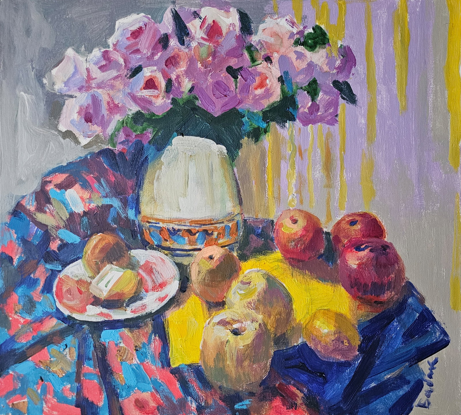 Acrylic painting Gifts of autumn Vyacheslav Petrovich Babac: Title: Acrylic painting Gifts of autumn Vyacheslav Petrovich Babac Description: 471BA Painter: Vyacheslav Petrovick Babac S?ze: 45x50 cm/ 17.71x19.68 inches Components: Acrylic, canvas Original painti