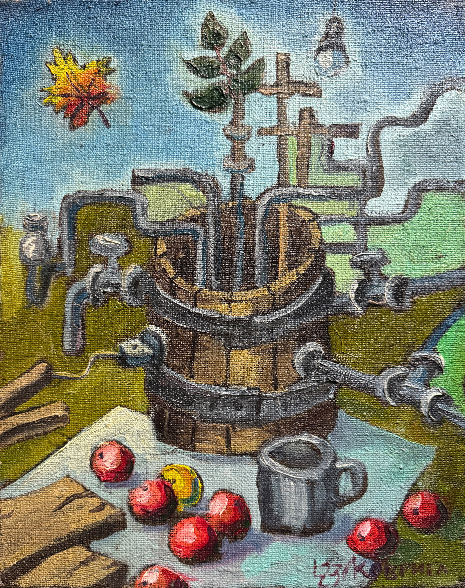 Oil painting with frame Barrel K. Leonid: Title: Oil painting with frame Barrel K. Leonid Description: 781KK Painter: K. Leonid S?ze: 50x40 cm/ 19.68x15.74 inches Components: oil, canvas Original painting CONDITION: exellent ERA:2023 ARTIST: 