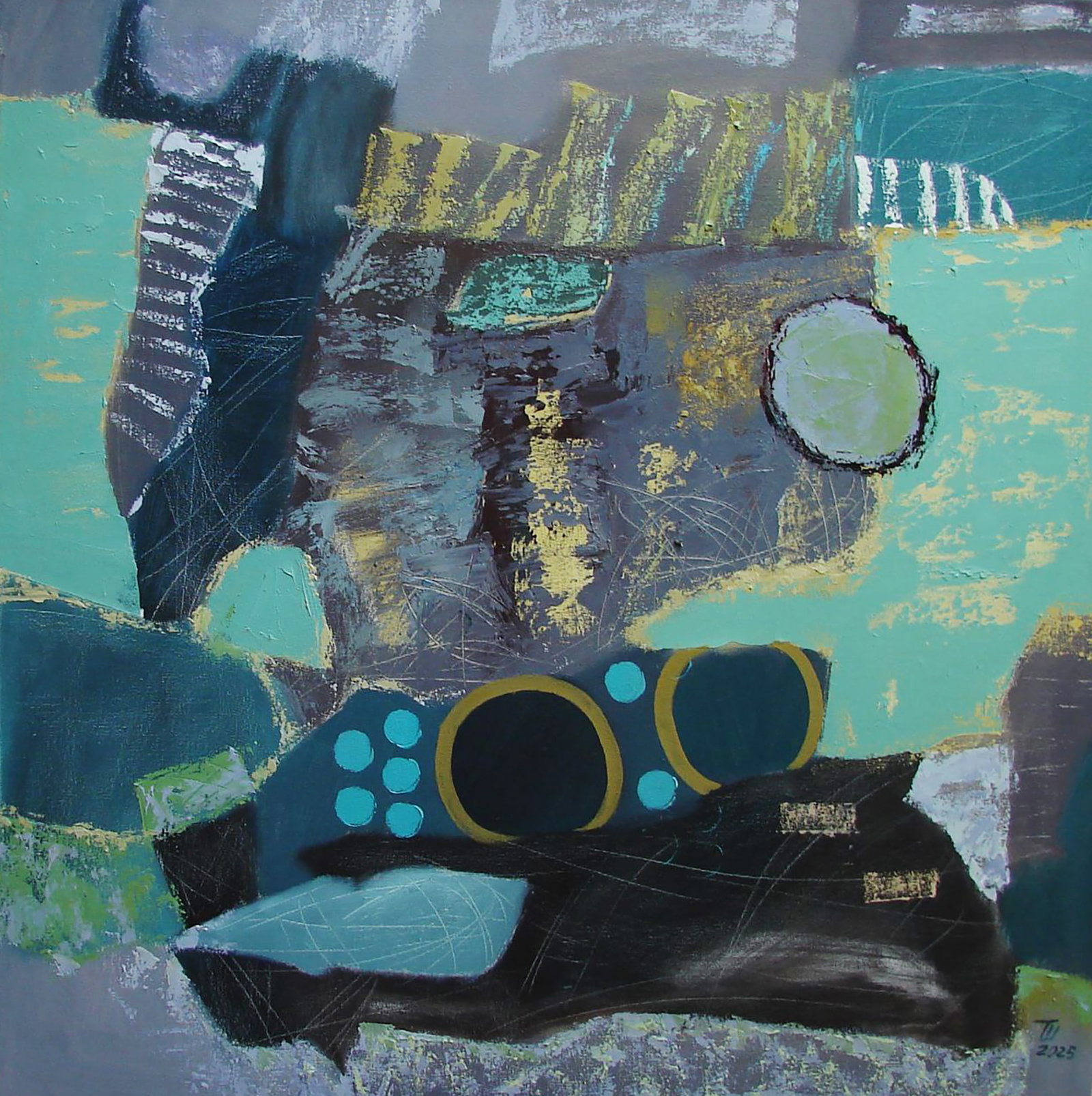 Oil painting Find your treasure in abstraction Tatyana Shulyak: Title: Oil painting Find your treasure in abstraction Tatyana Shulyak Description: 88SHUL Painter: Tatyana Shulyak Size: 60x60 cm/23.62x23.62 inches Components: oil, canvas Original painting CONDITION