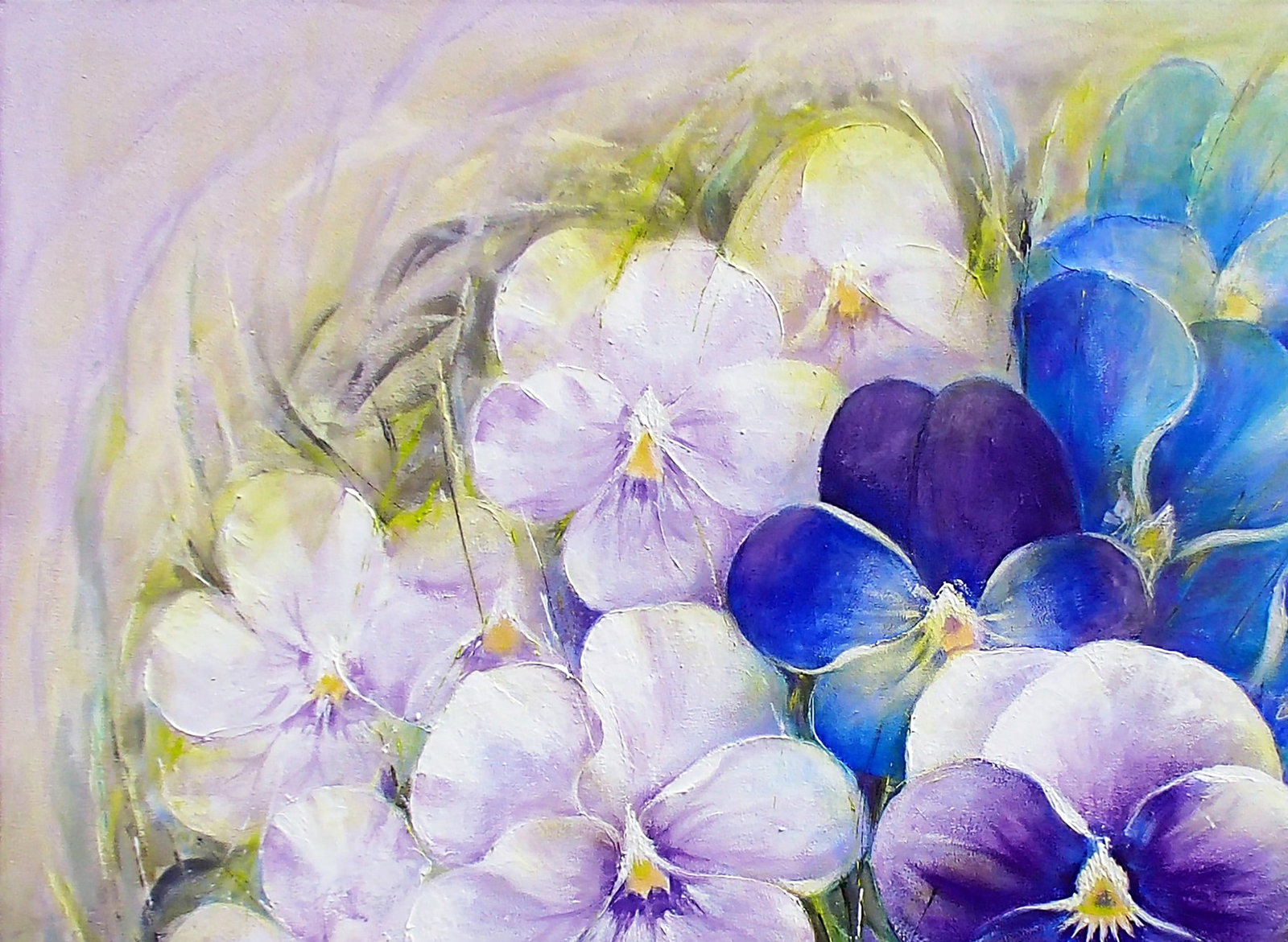 Acrylic painting Violets Halyna Babak - 2