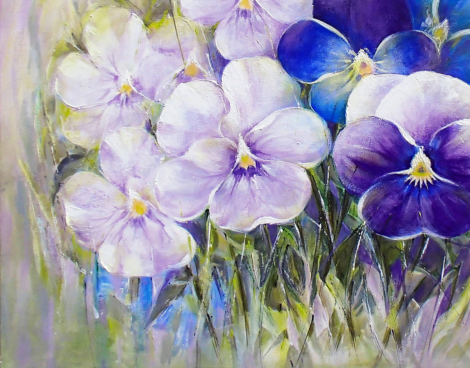 Acrylic painting Violets Halyna Babak - 4