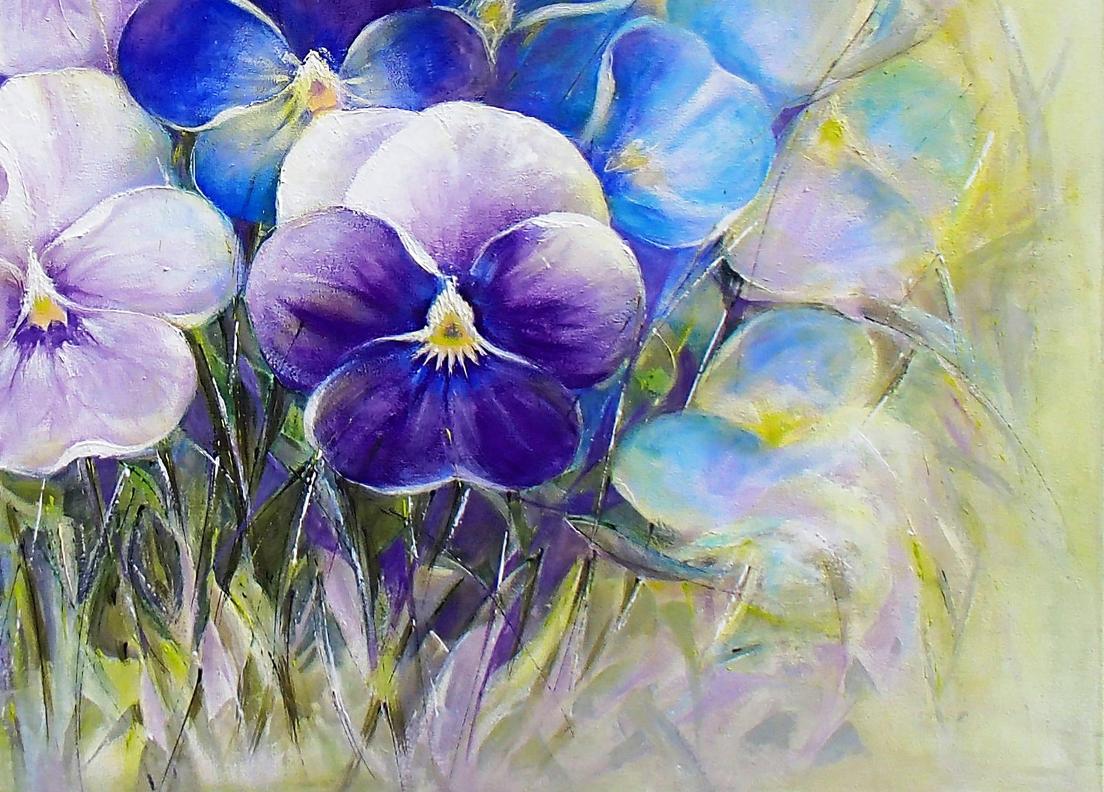 Acrylic painting Violets Halyna Babak - 5