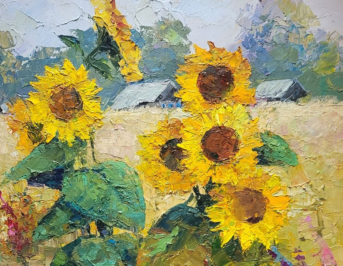Oil painting Sunflowers in the field Serdyuk Boris Petrovich - 5