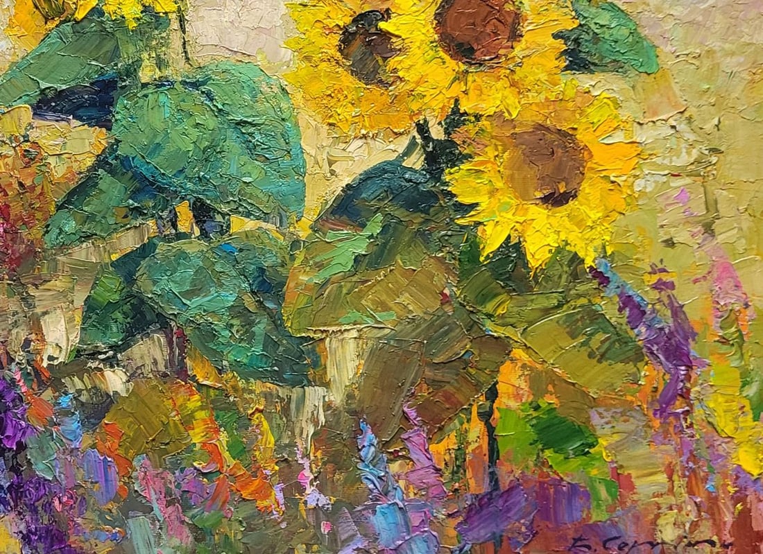 Oil painting Sunflowers in the field Serdyuk Boris Petrovich - 7