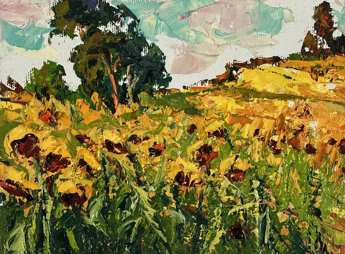 Oil painting Sunflowers in the Field Oleksiy Ivanyuk - 3