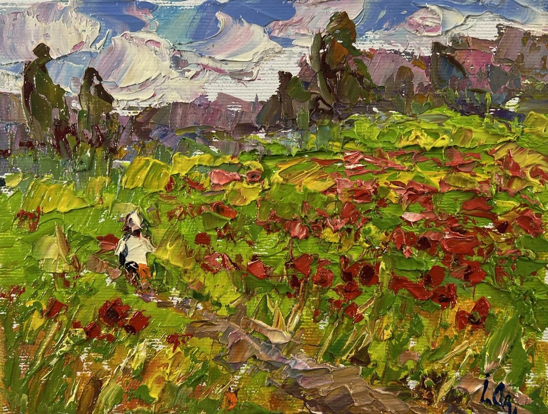 Oil painting In the poppy fields Oleksiy Ivanyuk - 3