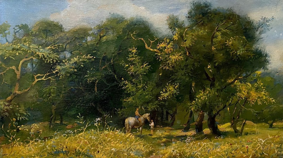Oil painting July Litvinov Oleg Arkad'yevich: Title: Oil painting July Litvinov Oleg Arkad'yevich Description: No.Litv 465 *** ABOUT THIS PAINTING *** * TITLE: "July" * ARTISTS: Litvinov Oleg Arkad'yevich * SIZE: 29x38 cm/'11.41x14.96 inches' * M