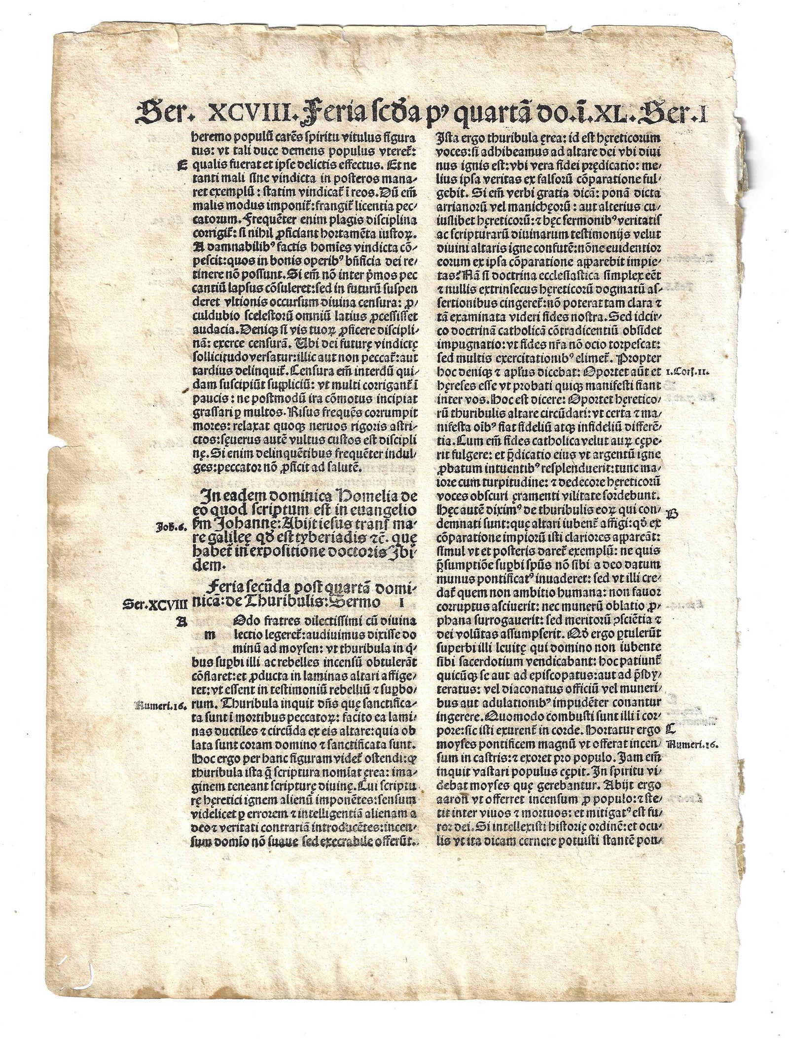 1495 Incunable Leaf Augustinus Sermons - 2