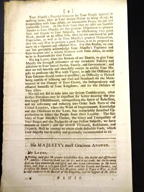 1747 Address to the King By House of Lords - 3