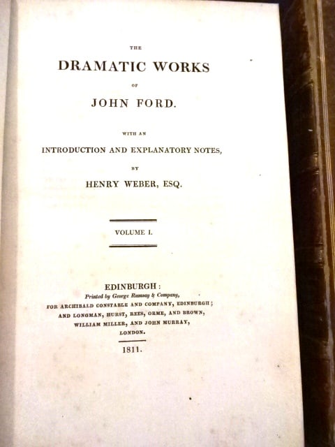1811 The Dramatic Works of John Ford - 4