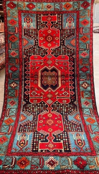 Hand Knotted Persian Tarom Tribal Wool Navy Oriental Area Rug 4'9" x 7'8" - 8