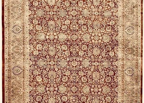 Hand Knotted Indo-Tabriz Red Wool Oriental Area Rug Carpet 8'10" x 11'10" - 3