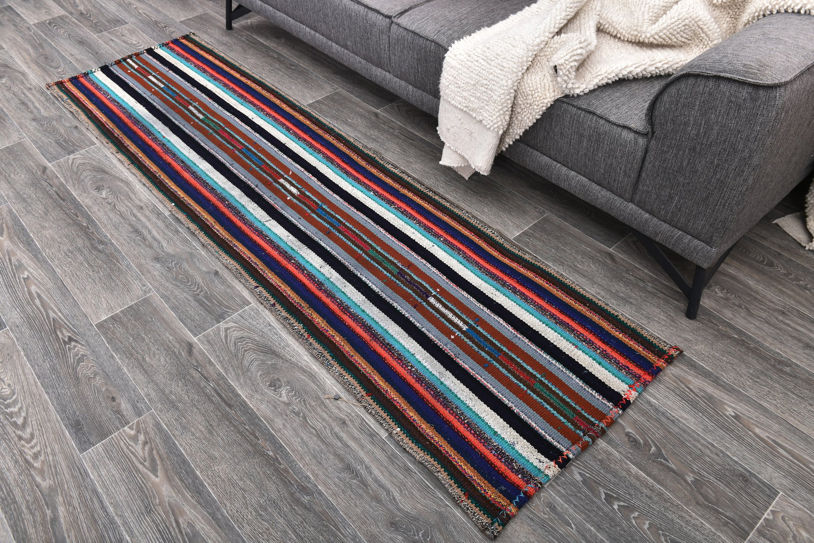 2'1'' x 7'8'' Turkish Handmade Kilim Rug - 241831 - 2