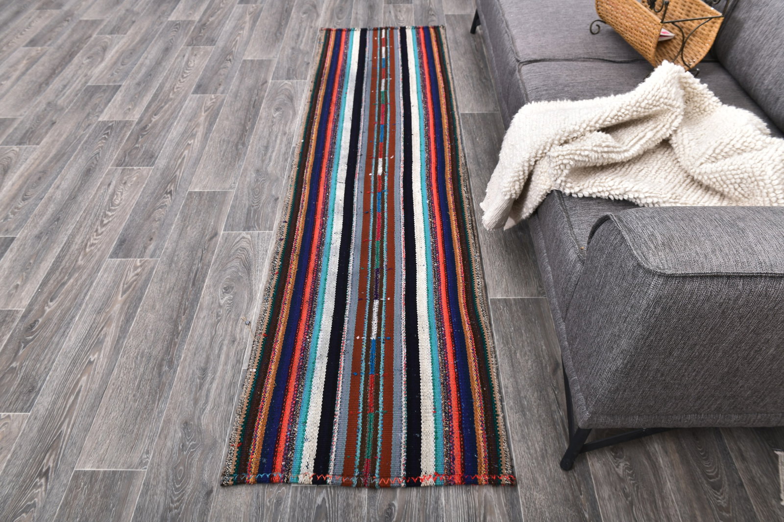 2'1'' x 7'8'' Turkish Handmade Kilim Rug - 241831 - 3