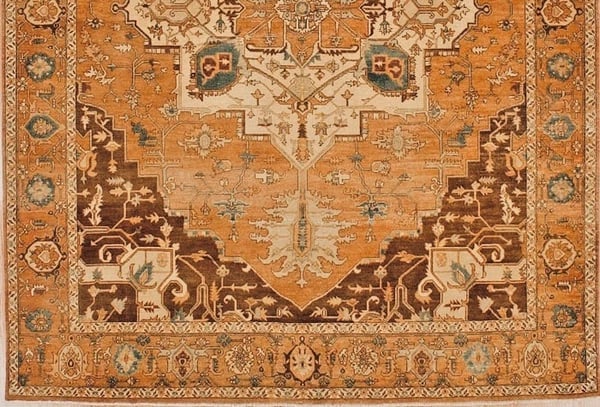 Hand Knotted Indo-Heriz Geometric Wool Oriental Area Rug Carpet 7'11" x 10'2" - 2