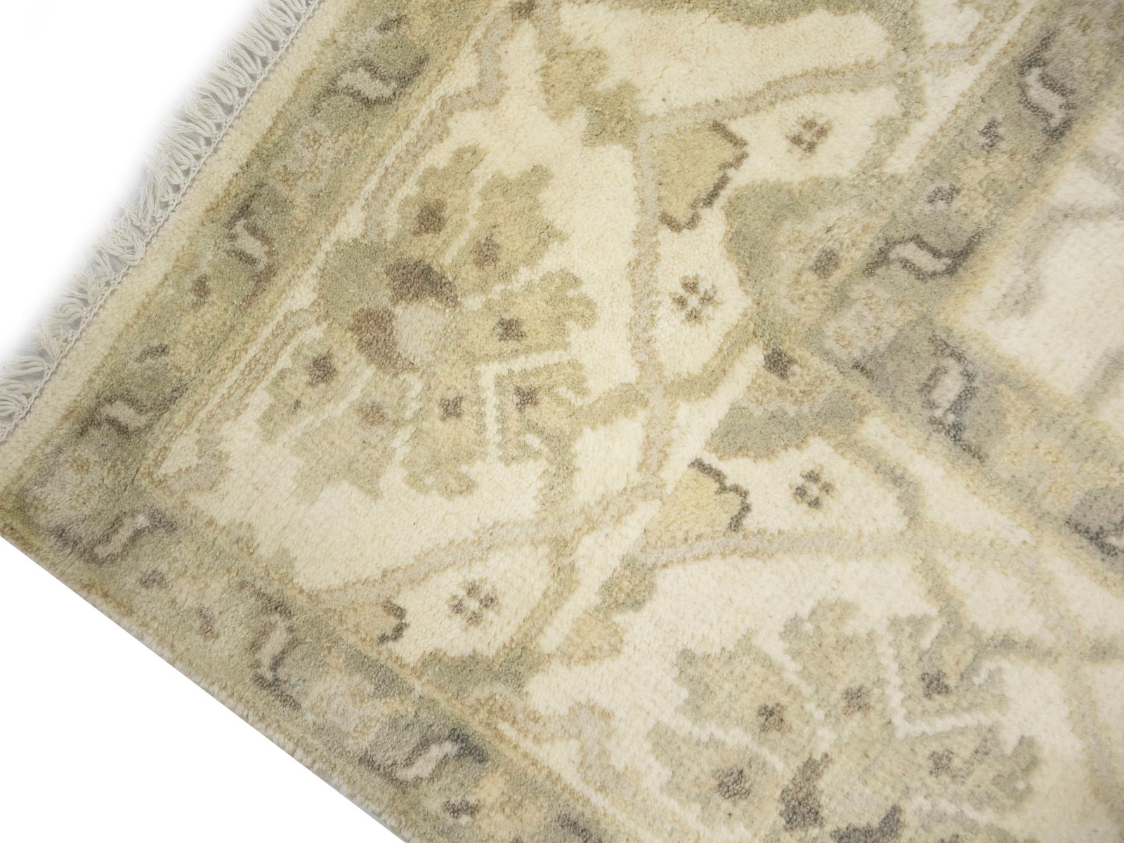 Cream Floral 8X16 Oushak Oriental Rug - 10