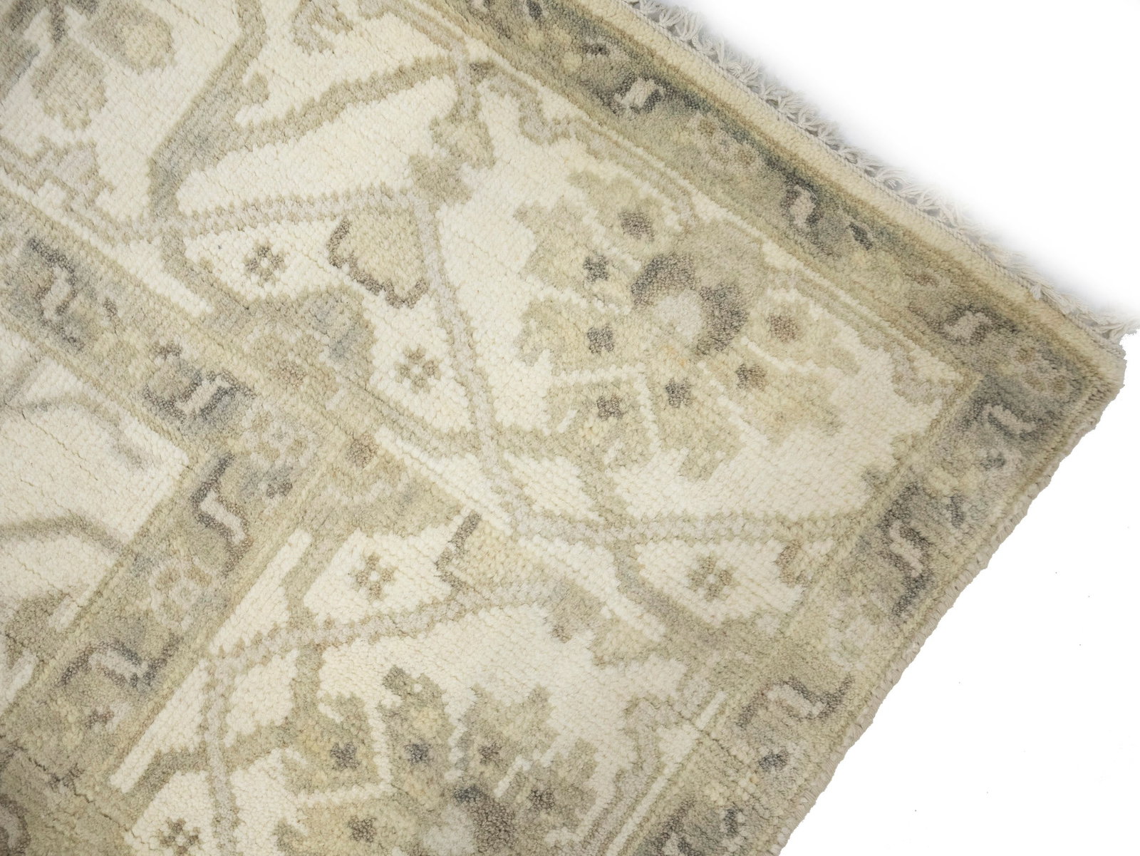 Cream Floral 8X16 Oushak Oriental Rug - 11