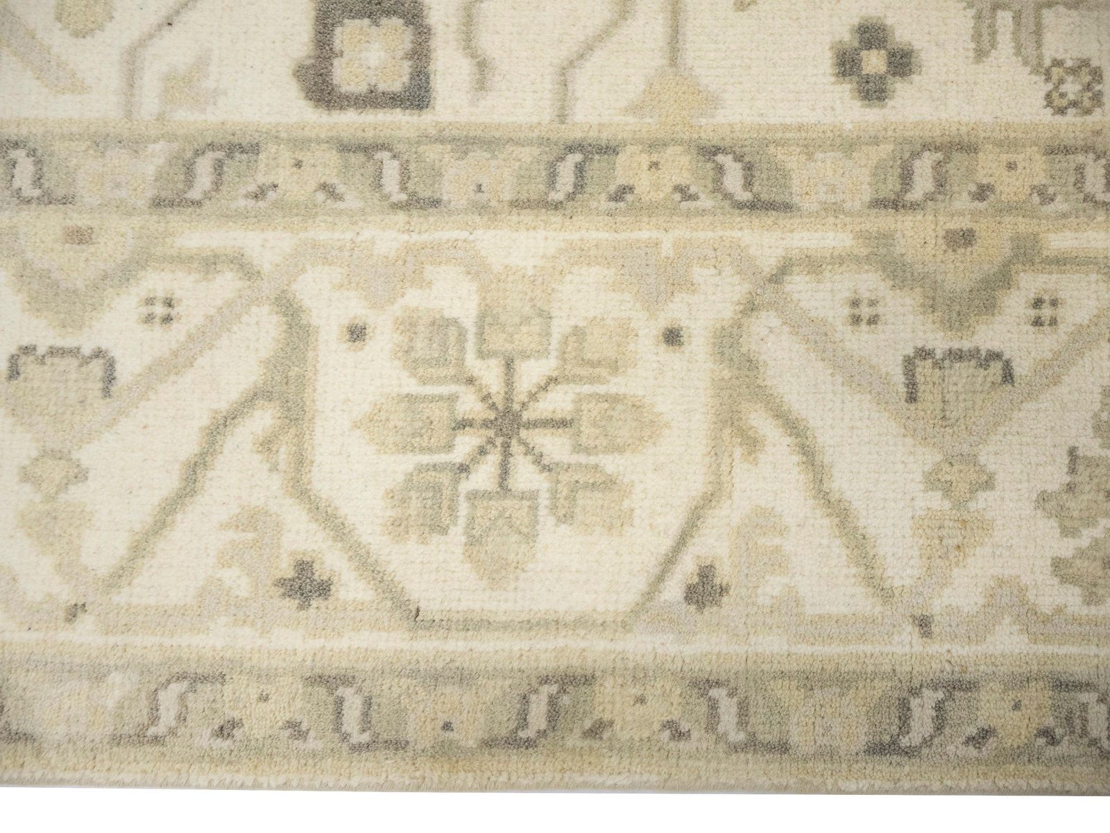 Cream Floral 8X16 Oushak Oriental Rug - 12
