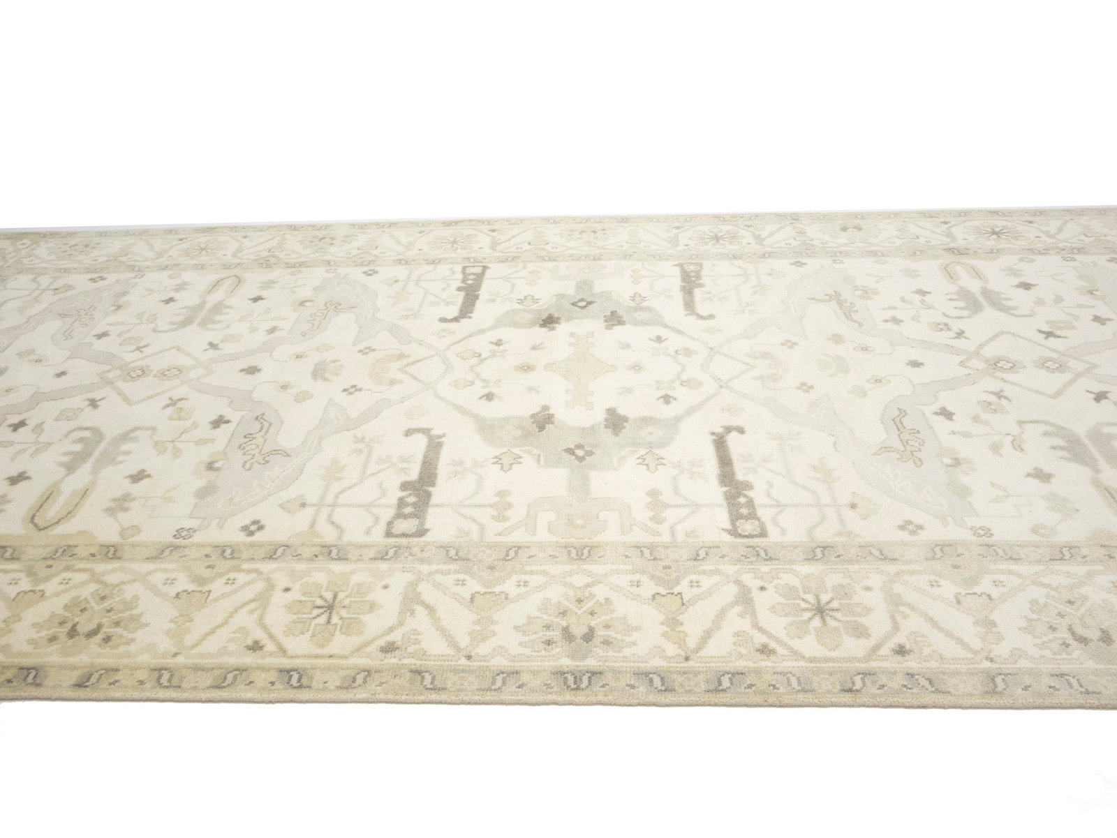 Cream Floral 8X16 Oushak Oriental Rug - 7