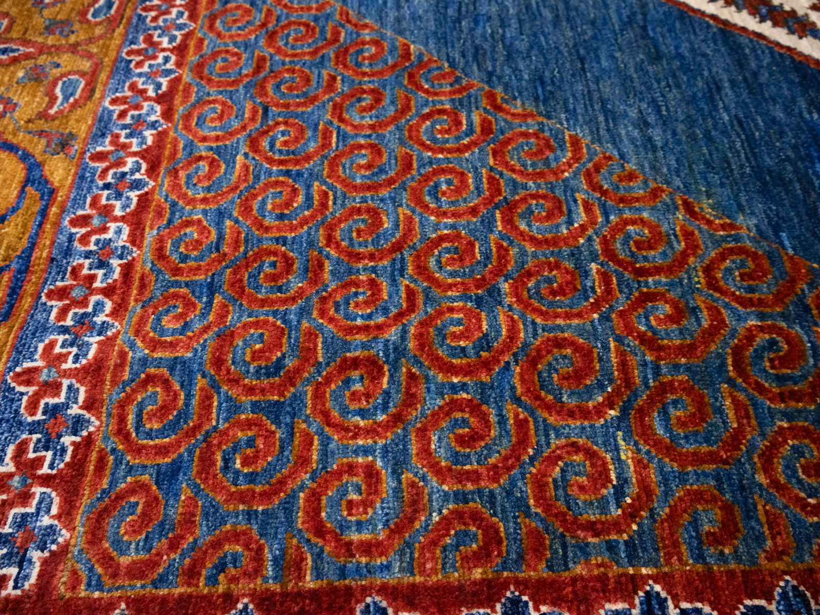Blue Geometric Tribal 8'2X11'6 Afghan Oriental Rug - 11