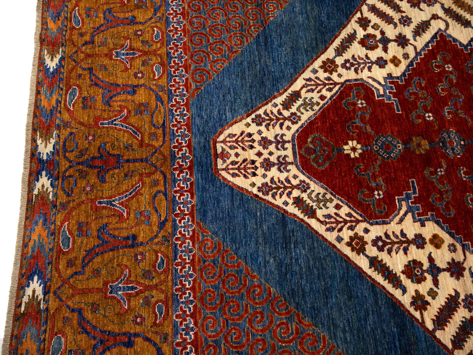 Blue Geometric Tribal 8'2X11'6 Afghan Oriental Rug - 12