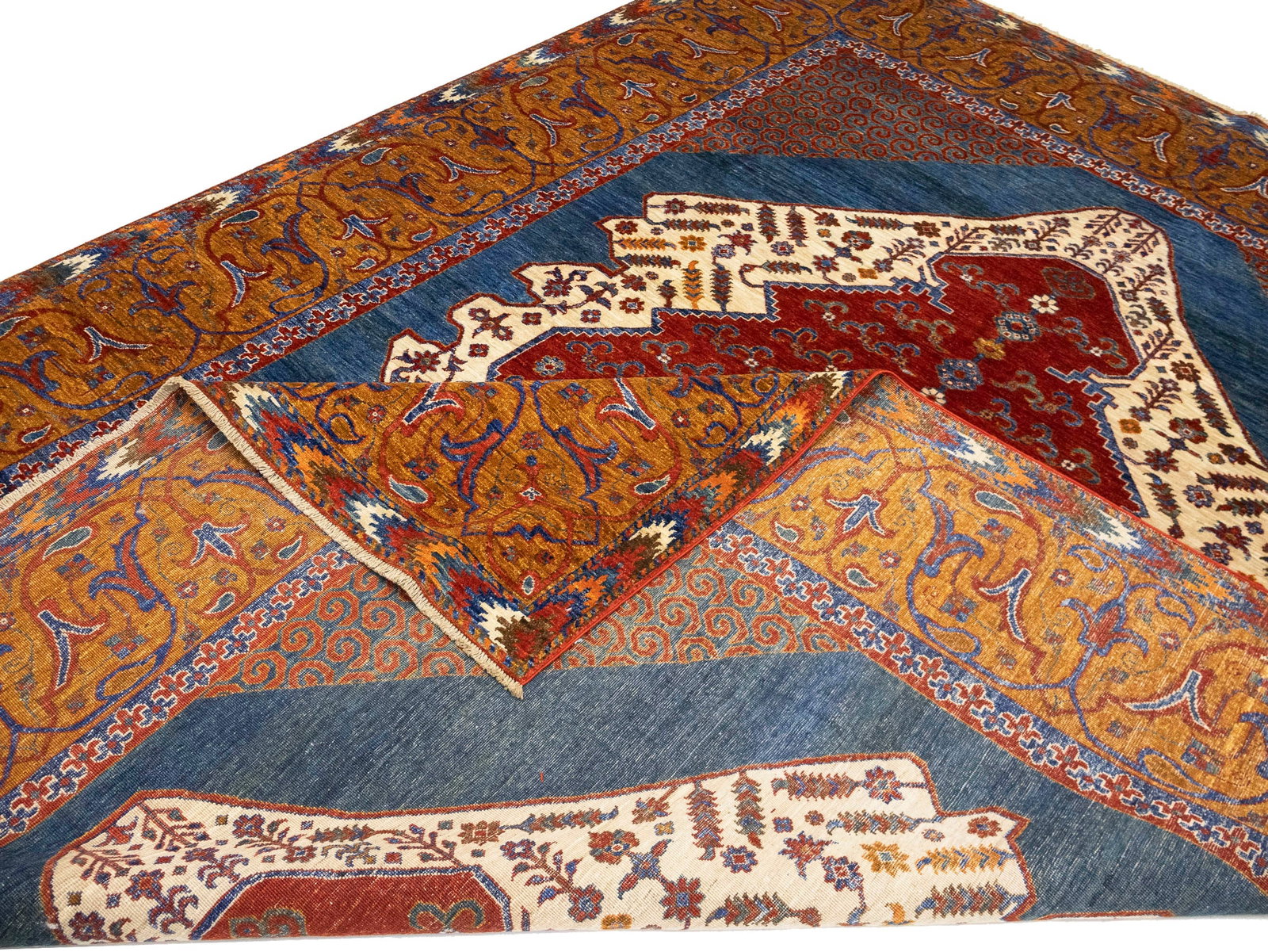 Blue Geometric Tribal 8'2X11'6 Afghan Oriental Rug - 16