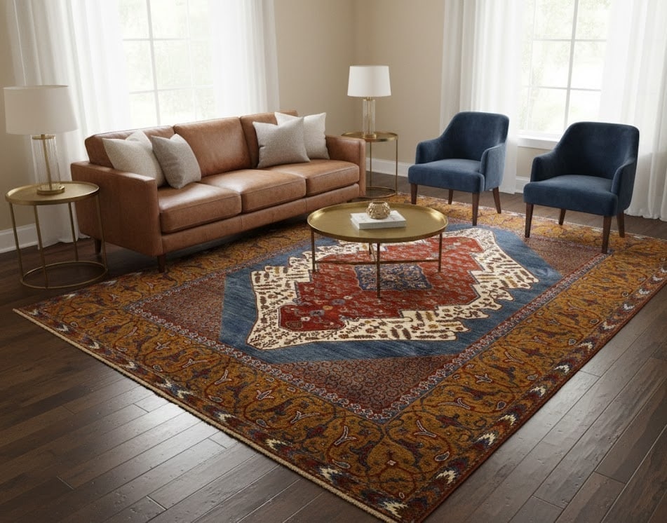 Blue Geometric Tribal 8'2X11'6 Afghan Oriental Rug - 2