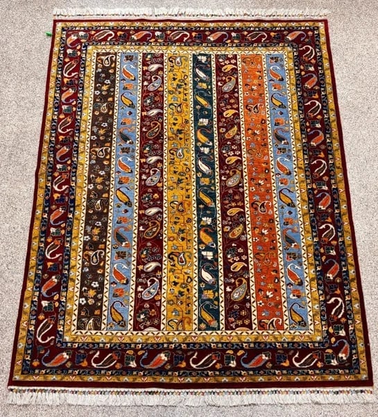 Hand-Knotted Caucasian Paisley Wool Tribal Oriental Area Rug Carpet 6' x 8'8" - 5