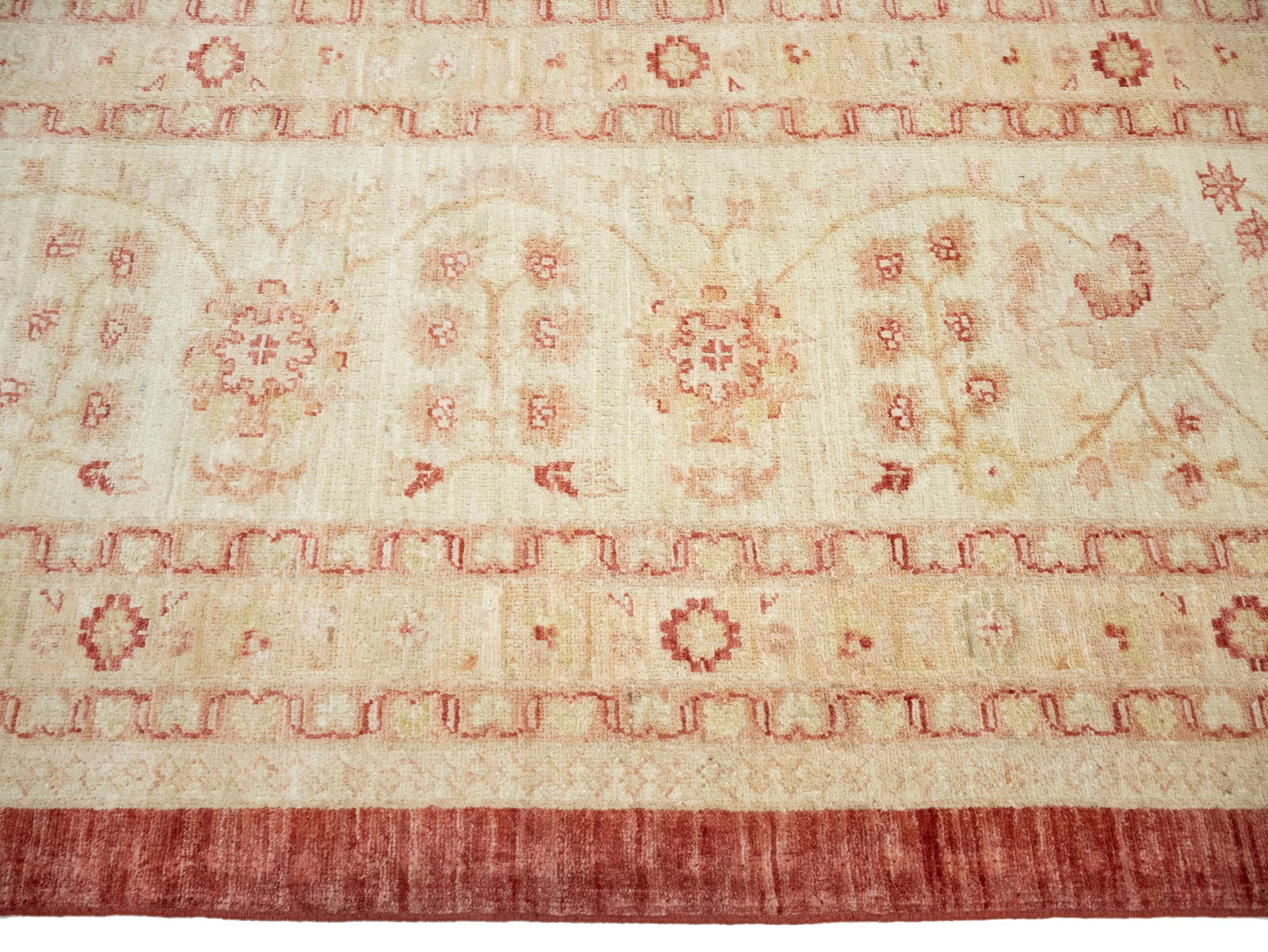 Red Floral 13X17 Oushak Peshawar Oriental Rug - 11