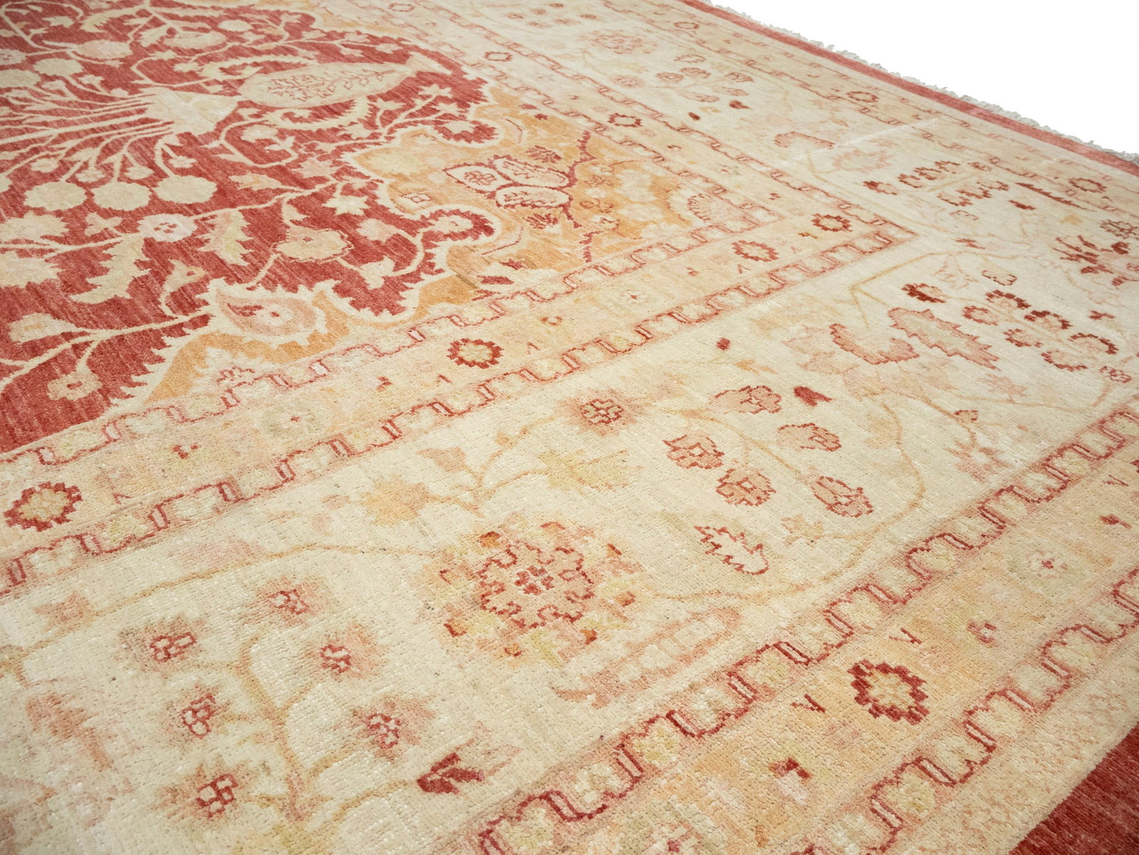 Red Floral 13X17 Oushak Peshawar Oriental Rug - 13