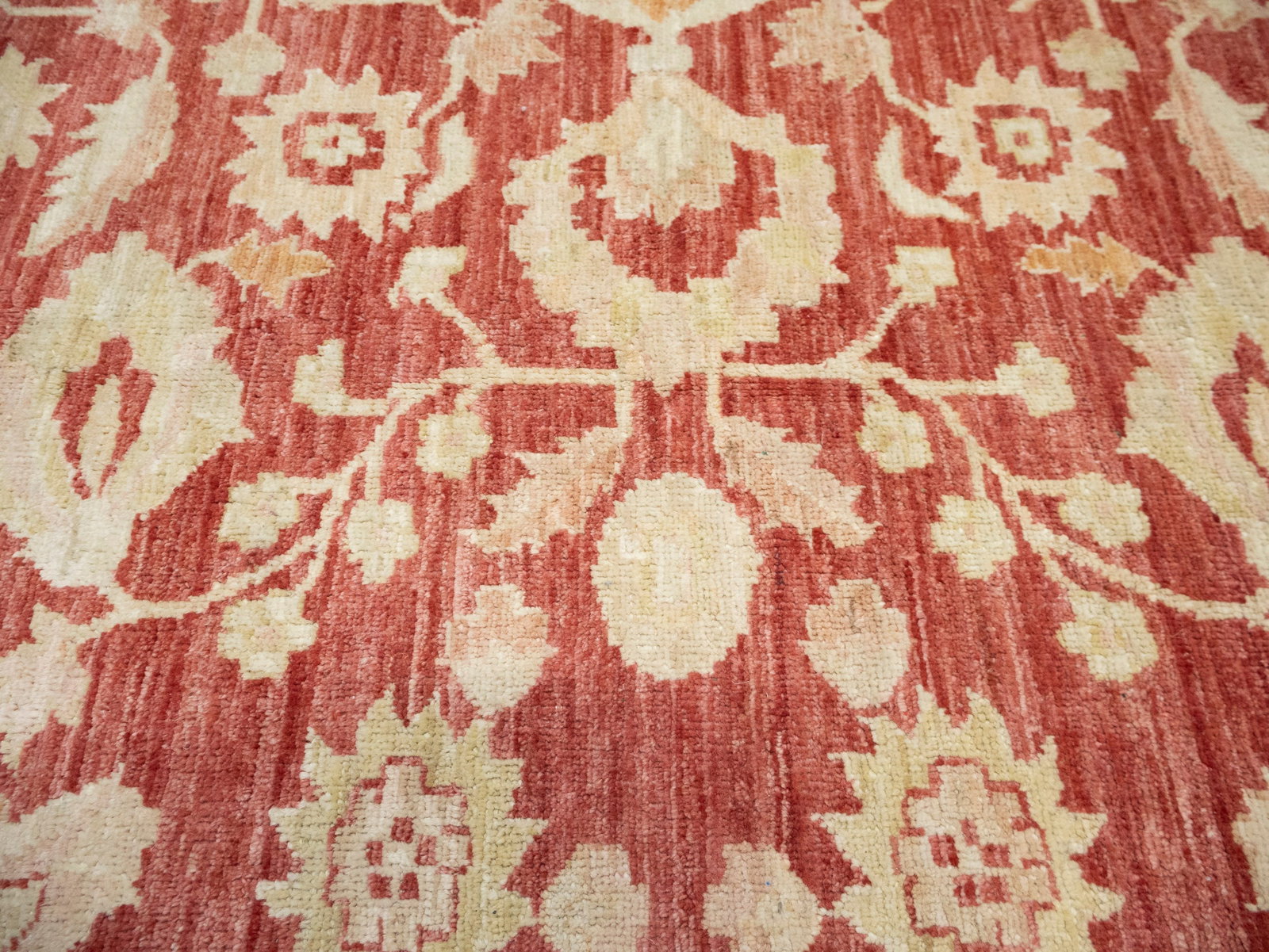 Red Floral 13X17 Oushak Peshawar Oriental Rug - 9